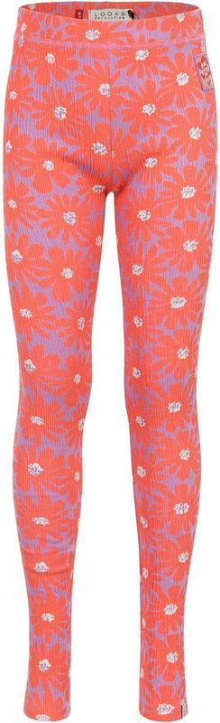 LOOXS Little 2601-7504-985 Meisjes Legging - Maat 92 - ornaje bloemprint van 97% Cotton 2% Polyester 1%lycra