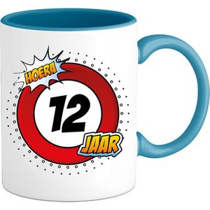 12 Jaar Verkeersbord Mok met teksts-sGrappig Verjaardag Beker Cadeaus-sBedrukte Koffie en Thee Mokkens-sZwarts-s330 ML