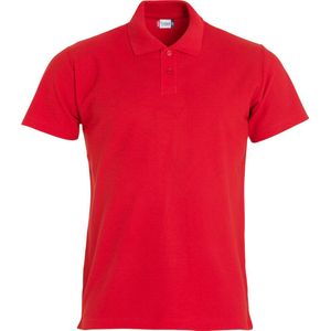 Clique Basic Polo S/S Junior 028232 - Rood - 130-140