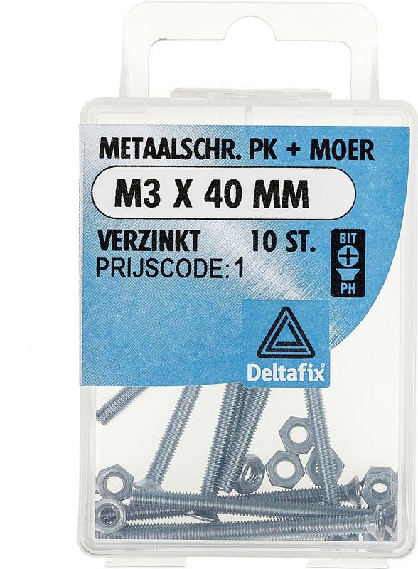 Deltafix - Moeren - M3x40mm - 10 Stuks