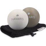 Navaris lacrosse massageballen - 2x triggerpoint massage bal voor rug, benen en nek - Fascia voetroller ballen voor zelfmassage - Set van 2