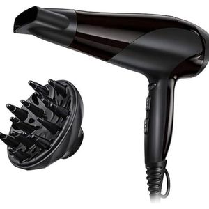 Fohn met Diffuser - Haardroger Krullen - Haarfohn - Fohnborstel - Matt Zwart