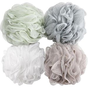 Badspons Douche Loofahs 60g Mesh Pouf Badscrunchies Body Wash Puff Douche Puff - Verpakking van 4 Zoals afgebeeld