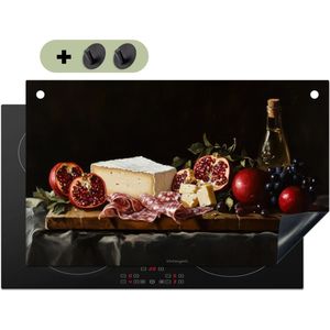 KitchenYeah® Inductie beschermer 85x50 cm - Stilleven - Vintage - Borrelplank - Kookplaataccessoires - Afdekplaat voor kookplaat & Spatscherm achterwand - Inductiebeschermer - Inductiemat - Inductieplaat mat - Keuken decoratie
