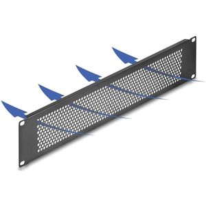 Blindpaneel met Ventilatierooster - Zwart - 19 Inch - 2U