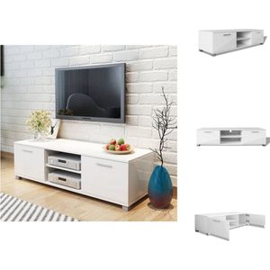 vidaXL TV-meubel - Hoogglans wit - 120 x 40.3 x 34.7 cm - Bewerkt hout - MDF - Kast