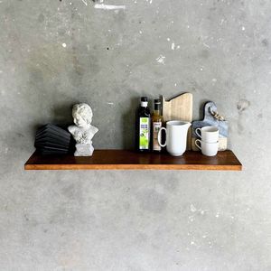 GoudmetHout - Zwevende wandplank - Blinde montage - eiken - 160 x 30 cm - donker eiken - zwevende boekenplank - Incl. bevestiging