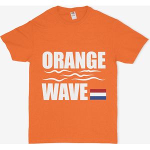 Fruit of the Loom SC230-Tshirt-Oranje-Formule 1-Orange Wave-Voetbal-Max Verstappen-Zandvoort-Koningsdag