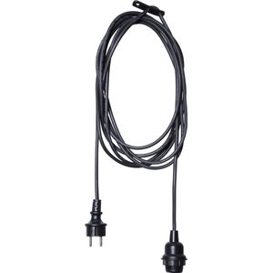 Star Trading Ute kabel hanglamp - Stekker + E27 - 2.5 meter - zwart - indoor & outdoor