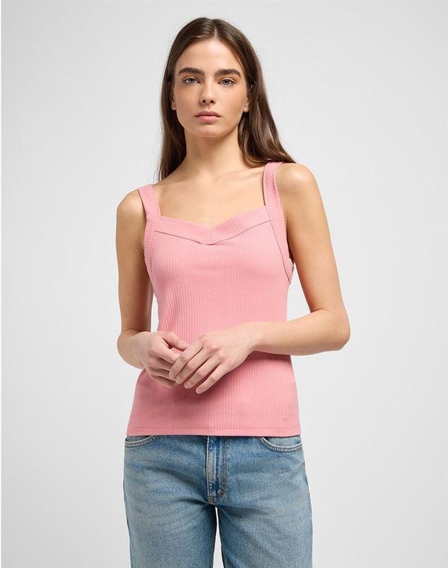 Lee Rib Cami Mouwloos T-shirt Roze L Vrouw