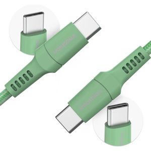 imoshion Kabel - USB C naar USB C Kabel - 1 meter - Snellader 60W - USB-C Oplader Kabel - Geschikt voor o.a. Apple iPhone 15/16 en Samsung - Groen