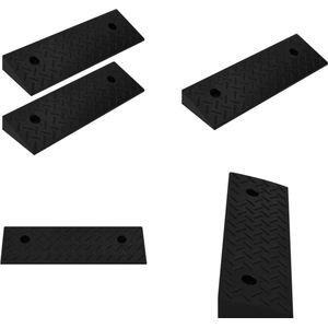vidaXL Oprijhulpen 2 st 50x17-5x5 cm rubber - Oprijhelling - Oprijhellingen - Trottoirhelling - Trottoirhellingen