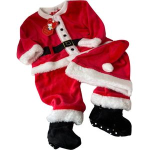 Kerstpak voor baby's - Kleine Kerstman - Babykleding - 6-9 Maanden - Rood met Wit