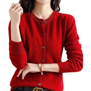 Kasjmier vest voor dames met ronde hals - Lange mouwen, casual en modieus voor elke gelegenheid