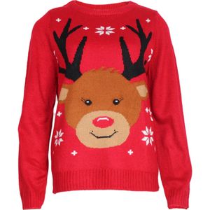Foute Kersttrui Rendier Pullover Dames Maat XL Rood
