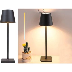 Esem Tafellamp Oplaadbaar – Draadloos en dimbaar – Led lamp – Nachtlamp Slaapkamer – Woonkamer - Zwart