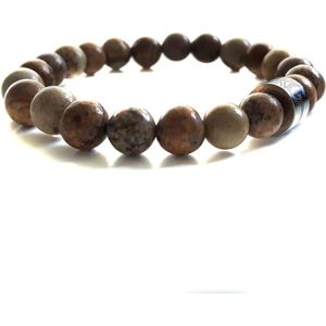 Klein Geluk - Dames Armband - Gele Jaspis - 8mm - Maat S
