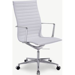 Furnicher Akira bureaustoel - PU-leren zitting - Chroom frame - In hoogte verstelbaar - Draaibaar - Wit