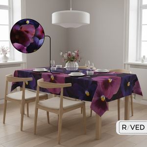 Raved Tafelzeil Bloemen 140 cm x 250 cm - Paars - PVC - Afwasbaar