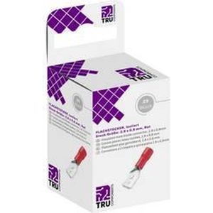 TRU COMPONENTS T1904C044 Assortiment platte stekkers Insteekbreedte: 2.80 mm Insteekdikte: 0.80 mm 180 ° Deels geïsolee