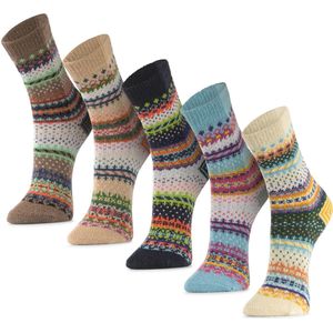 Alpaca-wollen sokken (Maat 36-41) - 3 Paar - Thermo - Random Mix - Dikke sokken - Warme sokken - Winter sokken - American Alpaca - Vrouwen