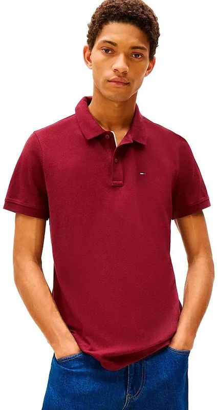 Tommy Jeans - Placket Slim Fit - Korte Mouw Poloshirt - 100% Regeneratief Katoen