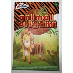 Vouw je eigen Dier-Leeuw-Animal-Origami-Grafix-Kinderen-Papier-Kunst-Papiervouwen-Speciale set-Eigen dier