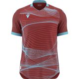 Macron Wyvern Eco Shirt Korte Mouw Kinderen - Bordeaux / Hemelsblauw | Maat: 7-8 Y
