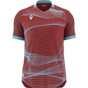 Macron Wyvern Eco Shirt Korte Mouw Kinderen - Bordeaux / Hemelsblauw | Maat: 11-12 Y