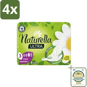 Natur'ella - Ultra - Maandverband - Maxi - 8 Pads - Voordeelverpakking - 4 stuks - Maandverband nacht - Maandverband ultra