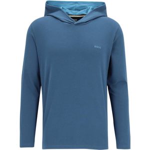 BOSS Mix&Match Longsleeve Hoodie - heren lounge trui met capuchon - blauw