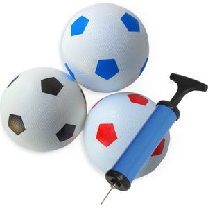 Jobber - Set - 3x Voetbal - Met Ballenpomp - Bal - Pomp - Camping