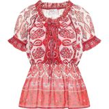 usha - Blusenshirt - Boho-Stijl - Semitransparant - Allover-Flower-Print