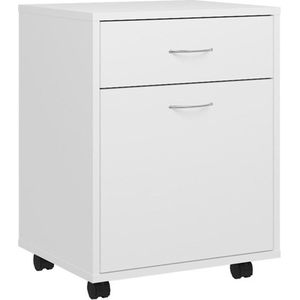 vidaXL - Rolkast - 45x38x54 - cm - bewerkt - hout - wit