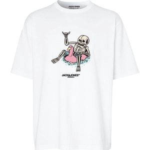 Jack & Jones t-shirt jongens - wit - JORtampa - maat 140