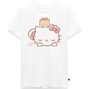 Hello Kitty Met Teddy Op Haar Rug Premium T-Shirt Tiener