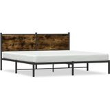 vidaXL - Bedframe - zonder - matras - metaal - gerookt - eikenkleurig - 180x200 - cm