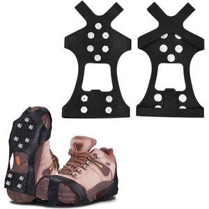 Antislip Sneeuwzolen - Antislipzolen - Grip Schoenspikes - Veilig Lopen Op Sneeuw En Ijs - Antislip stijgijzers met 10 tanden - Vervangende antislip spikes - voor winterwandelen, vissen, trekking, rotsklimmen, bergbeklimmen en andere sneeuwsporten