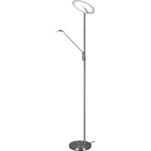 Trio leuchten - LED Vloerlamp - 36.5W - Aanpasbare Kleur - Dimbaar - Rond - Nikkel - Aluminium