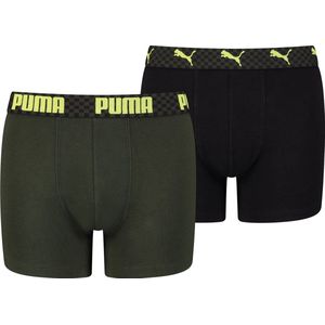 Puma - Boys Logo Grid Boxer - Jongens Ondergoed-134 - 140