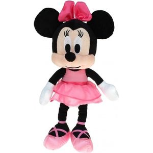 Pluche Minnie Mouse Disney Knuffel Ballerina met Roze Jurk 40 cm