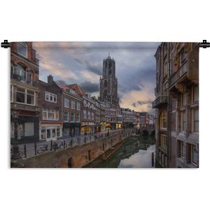 Wandkleed Utrecht - De grachten in de binnenstad van Utrecht in Nederland Wandkleed katoen 150x100 cm - Wandtapijt met foto