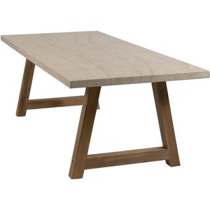Tuintafel Rock 235x95cm | Travertin & Acacia Teaklook