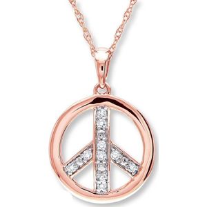 Fate Jewellery FJ485 – Peace – 925 Zilver, Rosegoud verguld met Zirkonia kristallen – 45cm + 5cm