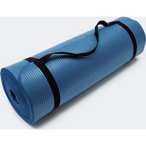 Yogamat, Fitnessmat blauw 190 x 100 x 1,5 cm gymnastiekmat fitness yoga gym joga vloermat fitniss sportmat fitnis - Multistrobe