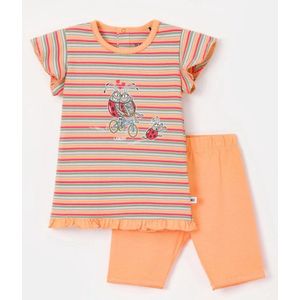 Woody pyjama baby meisjes - multicolor gestreept - lieveheersbeestje - 251-10-BAB-S/904 - maat 56