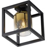 Freelight - Plafondlamp Dentro B 26 cm goud glas zwart
