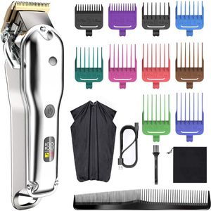 Tondeuse Mannen Hoofdhaar – Haartondeuse – Draadloze Baardtrimmer – Baard Trimmer- Trimapparaat Met Meerdere Opzetstukken – Kapperset Met Kappersmantel – Hair Clipper Waterdicht
