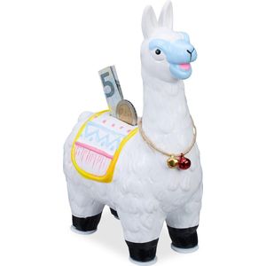 relaxdays Spaarpot lama - spaarvarken - keramiek - decoratie - alpaca spaarpot