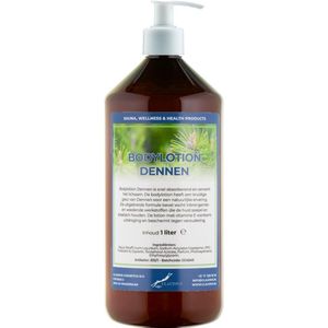 Bodylotion Dennen 1 Liter met witte pomp - stijlvolle en duurzame uitstraling